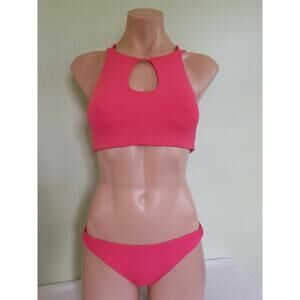 Roxy Softly Love high neck crop top bikini set size S juniors